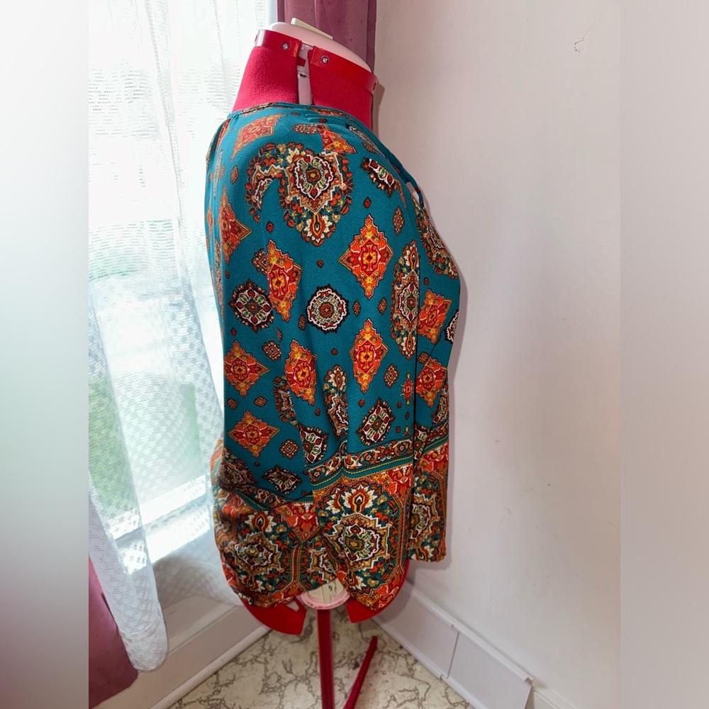 Ruby Rd Blue Patterned Blouse